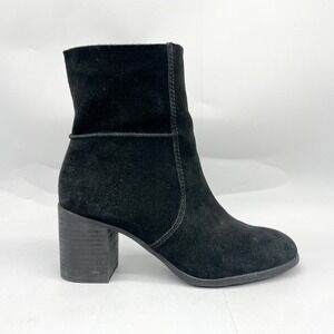 Frye And Co Womens 7.5M Phoebe Slouch Boots Black Suede Block Heel Booties